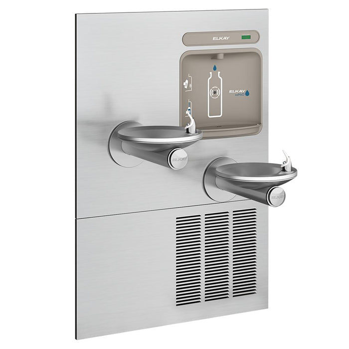 Elkay EZWS-ERPBM28K Stainless Steel ezH2O Bi-Level Drinking Fountain with Bottle Filling Station – Non-Filtered – Refrigerated – Indoor