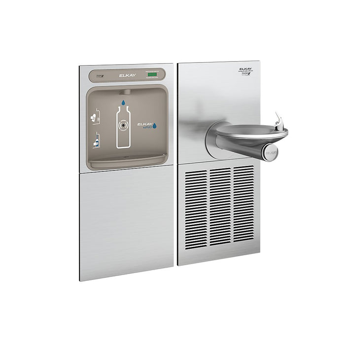 Elkay EZWS-SFGRN8K ezH2O® Bottle Filling Station with SwirlFlo® Fountain – High Efficiency, Non-Filtered, Refrigerated, ADA Compliant, Stainless Steel
