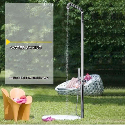 Fontana S√®te High Quality Brass Outdoor Shower Faucet in Chrome Finish with Rainfall Shower Head - The Fountain Direct 