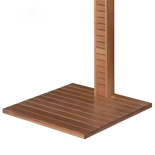 Fontana Nimes Rainfall Floor Stand Wood Outdoor Shower Panel - The Fountain Direct 