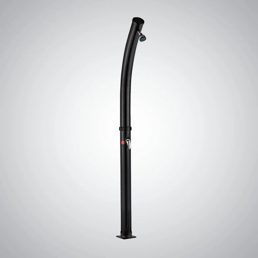 Fontana Jerez Matte Black Adjustable Temperature Outdoor Solar Heated Shower - The Fountain Direct 