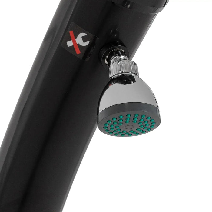 Fontana Jerez Matte Black Adjustable Temperature Outdoor Solar Heated Shower - The Fountain Direct 