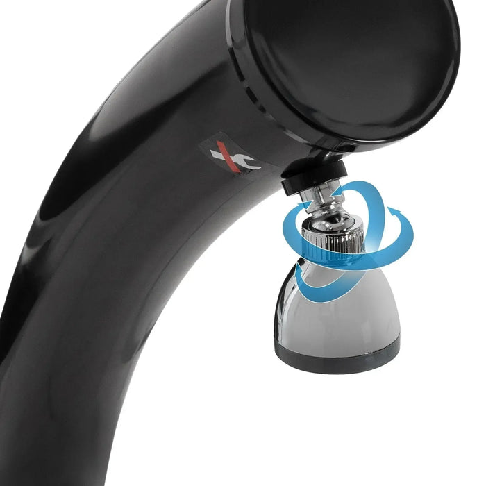 Fontana Jerez Matte Black Adjustable Temperature Outdoor Solar Heated Shower - The Fountain Direct 