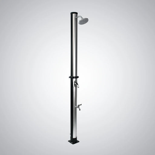 Fontana Clair Black + Sliver Swimming Pool Garden Solar Outdoor Shower - The Fountain Direct 