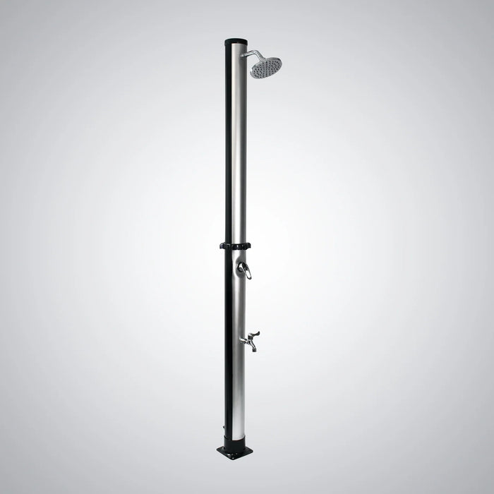 Fontana Clair Black + Sliver Swimming Pool Garden Solar Outdoor Shower - The Fountain Direct 