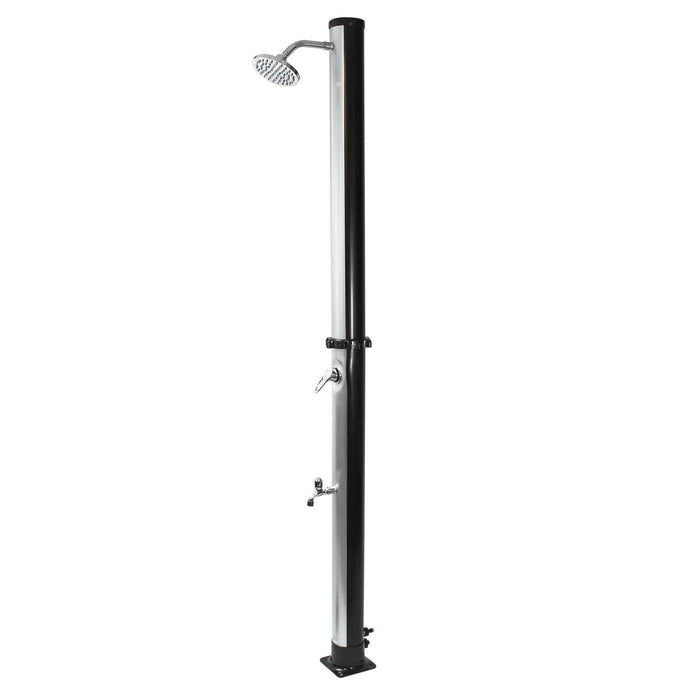 Fontana Clair Black + Sliver Swimming Pool Garden Solar Outdoor Shower - The Fountain Direct 