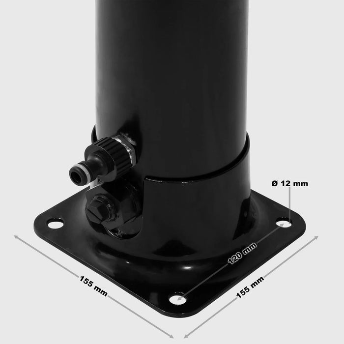 Fontana Clair Black + Sliver Swimming Pool Garden Solar Outdoor Shower - The Fountain Direct 