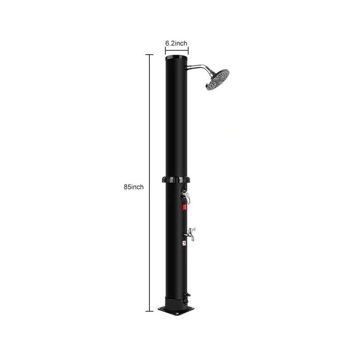 Fontana Frisch Matte Black Outdoor Solar Garden Rain Shower - The Fountain Direct 