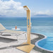 Fontana Ronda Brown Freestanding Wooden Outdoor Shower Panel - The Fountain Direct 