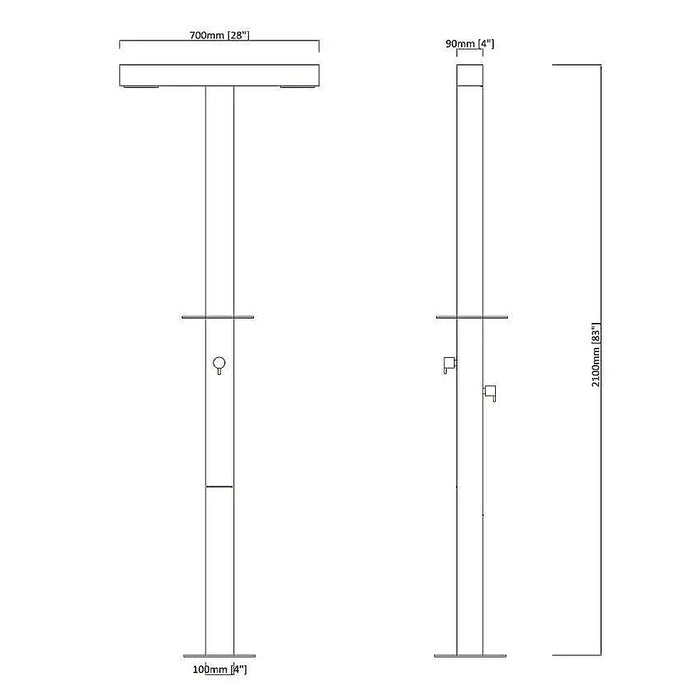 Fontana Montmorency Brushed Stainless Steel Outdoor Shower - The Fountain Direct 