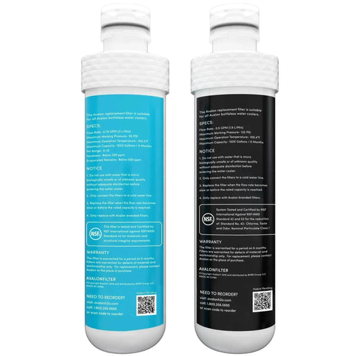 Avalon Dual Replacement Water Filters – For Bottleless Coolers with Two-Stage Filtration - The Fountain Direct