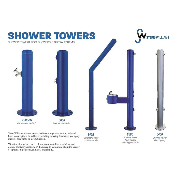 Stern-Williams 6800 Beach Shower Towers – ADA Compliant, Available 6825 model with Grab Bars - The Fountain Direct