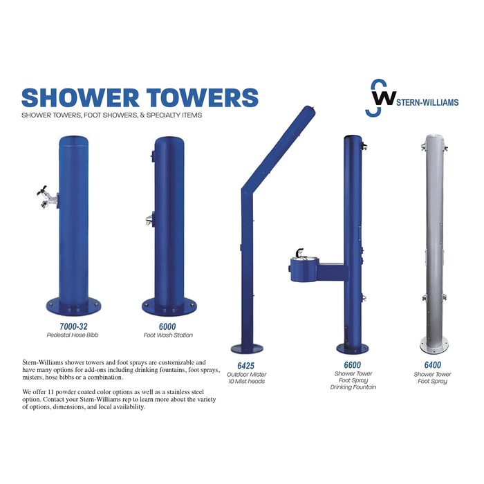 Stern-Williams 6600 Outdoor Water Drinking Fountain with Public Shower & Foot Spray – ADA Compliant - The Fountain Direct 