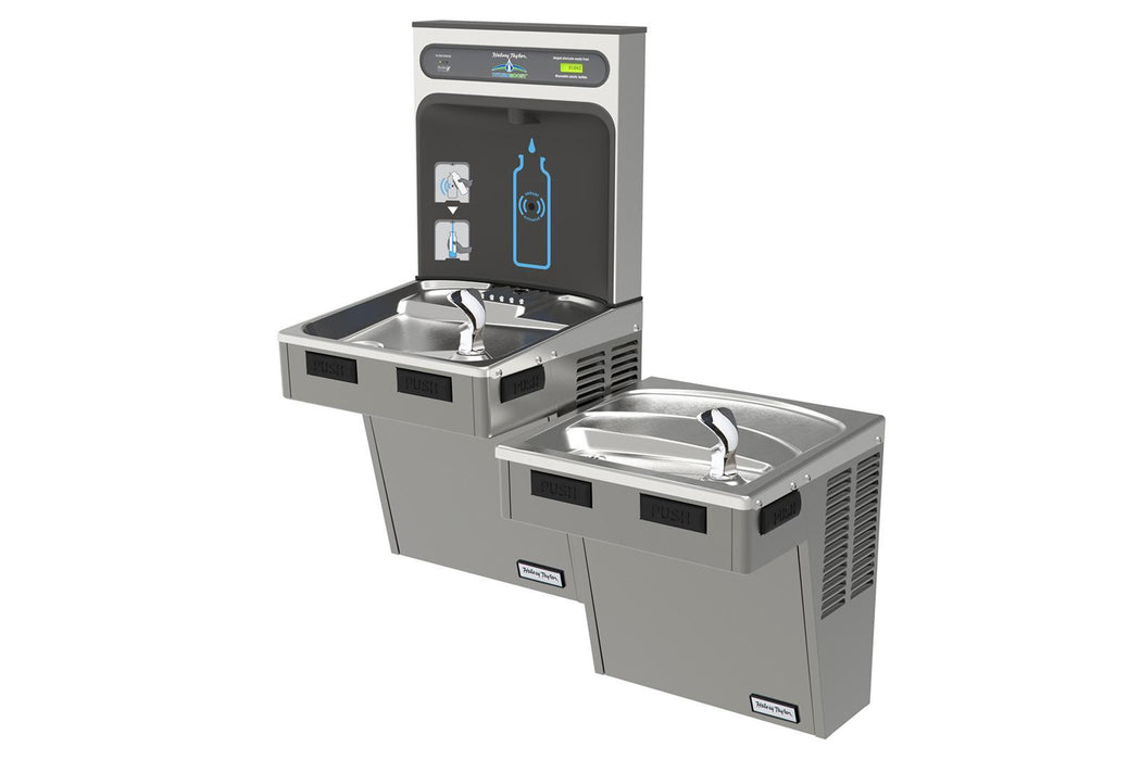 Halsey Taylor HTHB-HAC8BLPV-WF HydroBoost Bottle Filling Station & Bi-Level ADA  lifestyle render, installed view