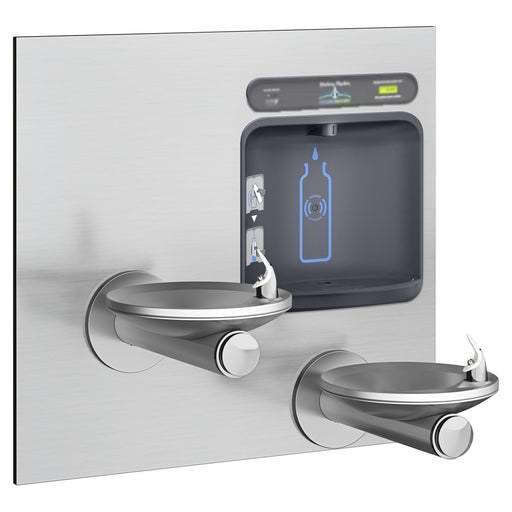 Halsey Taylor HTHBWF-OVLSEBP-I HydroBoost Bottle Filling Station & Bi-Level Inte lifestyle render, installed view