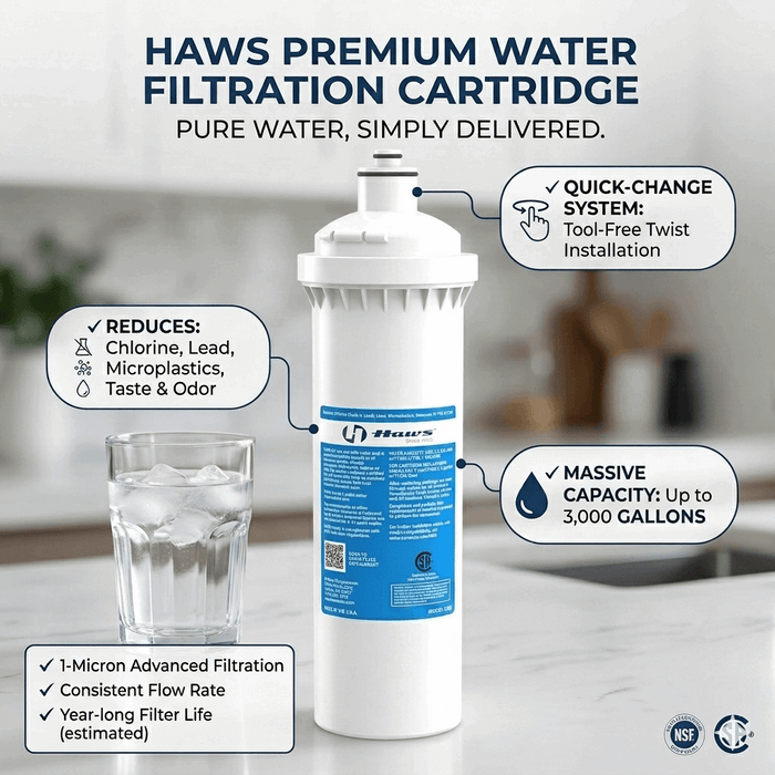 Haws 6480 – Drinking Fountain & Bottle Filling Station Filtration Kit, 3,000 gal - The Fountain Direct