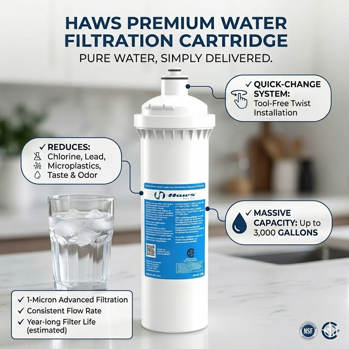 Haws 6480 – Drinking Fountain & Bottle Filling Station Filtration Kit, 3,000 gal