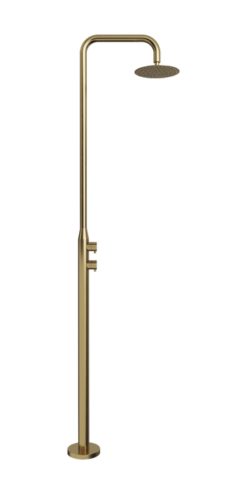 Lamez Gold 316L Marine Grade Stainless Steel Outdoor Pool Shower with Hand Shower – Brushed Gold Finish