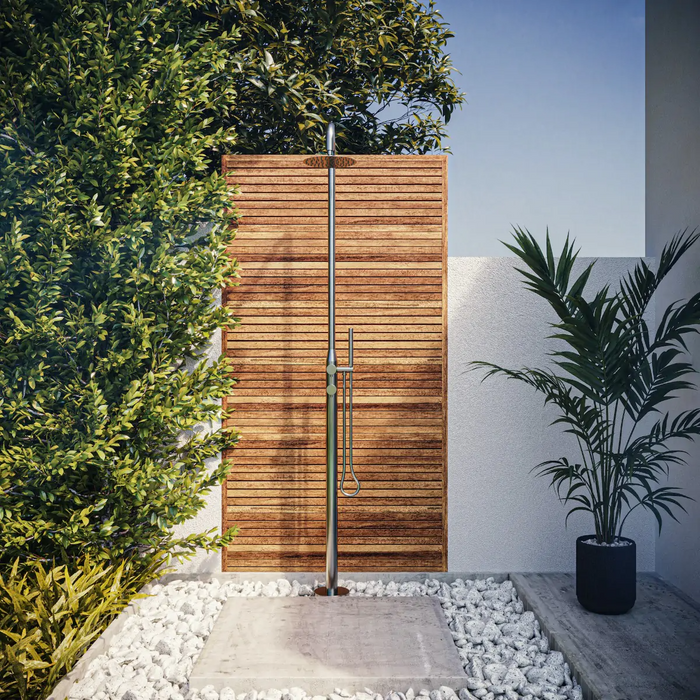 Lamez Silver 316L Marine Grade Stainless Steel Pool Shower – Brushed Nickel Finish