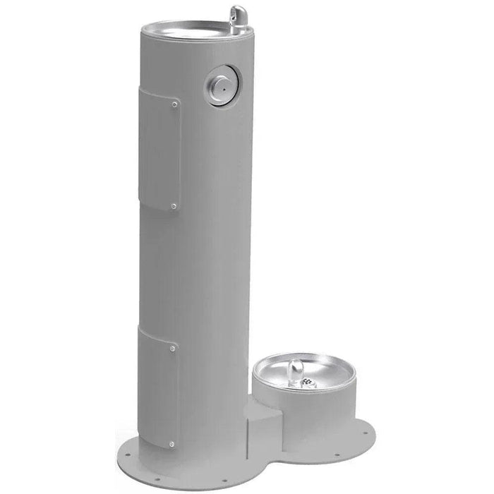 Elkay LK4400DBEVG Outdoor Pedestal Drinking Fountain with Pet Bowl - The Fountain Direct