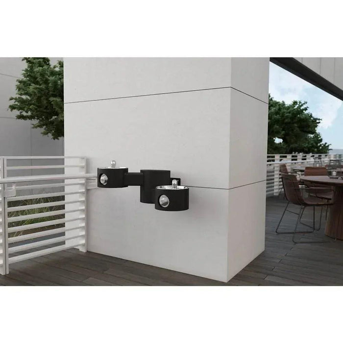 Elkay LK4406EVG Wall-Mounted Bi-Level Outdoor Drinking Fountain - The Fountain Direct
