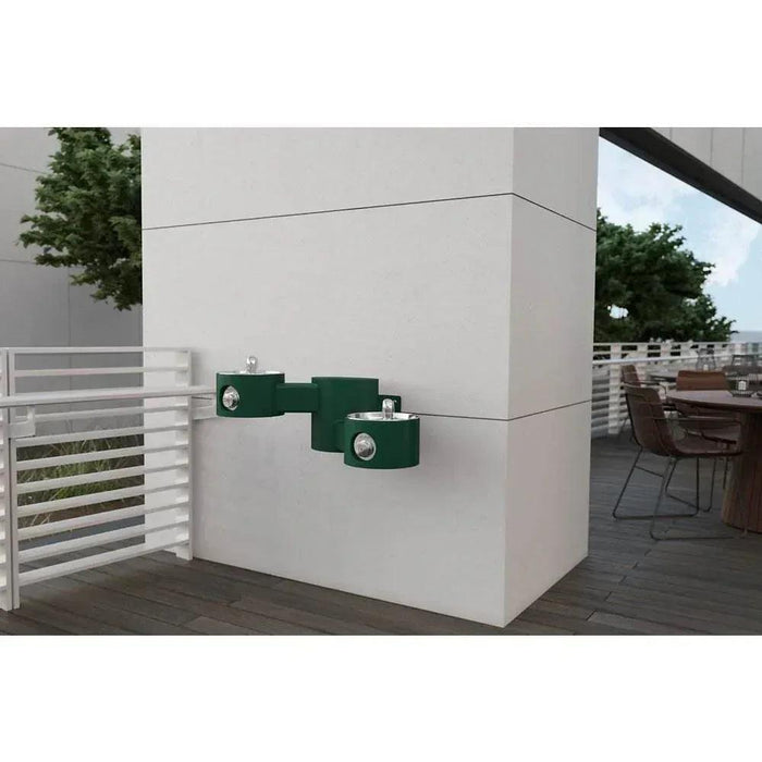 Elkay LK4406EVG Wall-Mounted Bi-Level Outdoor Drinking Fountain - The Fountain Direct