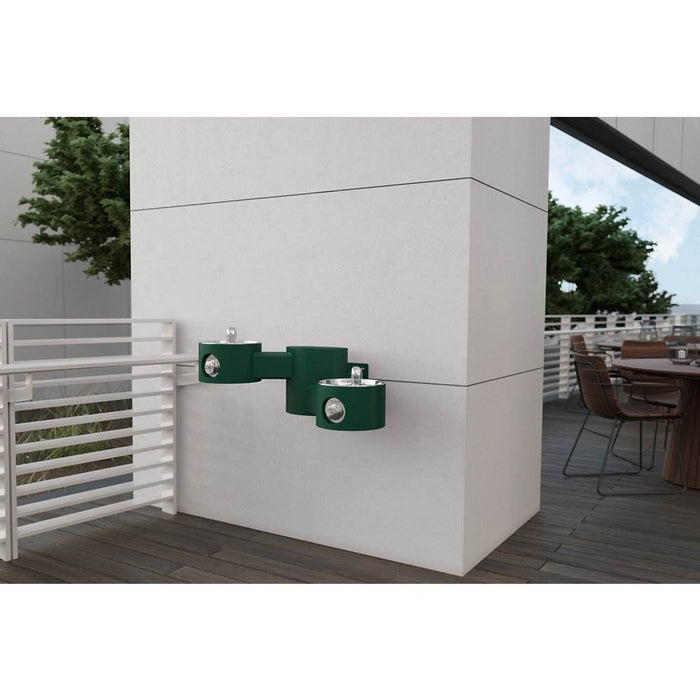 Elkay LK4406EVG Wall-Mounted Bi-Level Outdoor Drinking Fountain