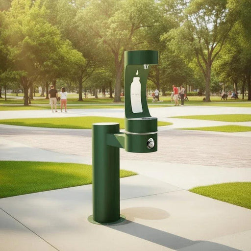Elkay LK4410BFEVG Outdoor Bottle Filler – Single Pedestal, Non-Filtered, Non-Refrigerated - The Fountain Direct