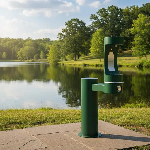 Elkay LK4410BFFRKEVG ezH2O® Single Pedestal Bottle Filling Station – Freeze-Resistant - The Fountain Direct