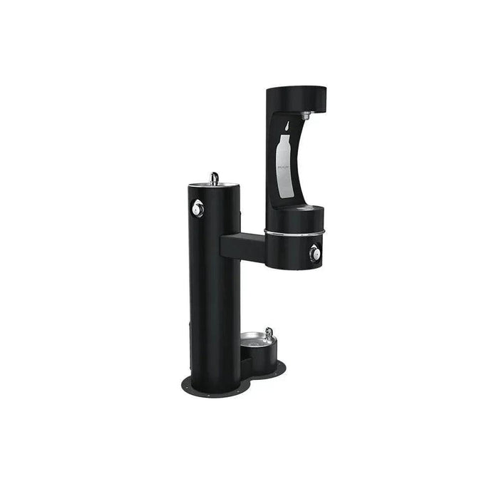 Elkay LK4420BF1LDBFRKEVG ezH2O® Bi-Level Pedestal Bottle Filling Station with Pet Fountain - Freeze-Resistant - The Fountain Direct