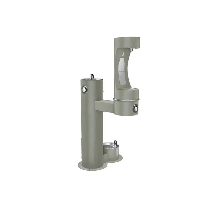Elkay LK4420BF1LDBFRKEVG ezH2O® Bi-Level Pedestal Bottle Filling Station with Pet Fountain - Freeze-Resistant - The Fountain Direct