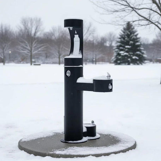 Elkay LK4420BF1UDBFRKEVG ezH2O® Bi-Level Pedestal Bottle Filling Station with Pet Fountain - Freeze-Resistant - The Fountain Direct