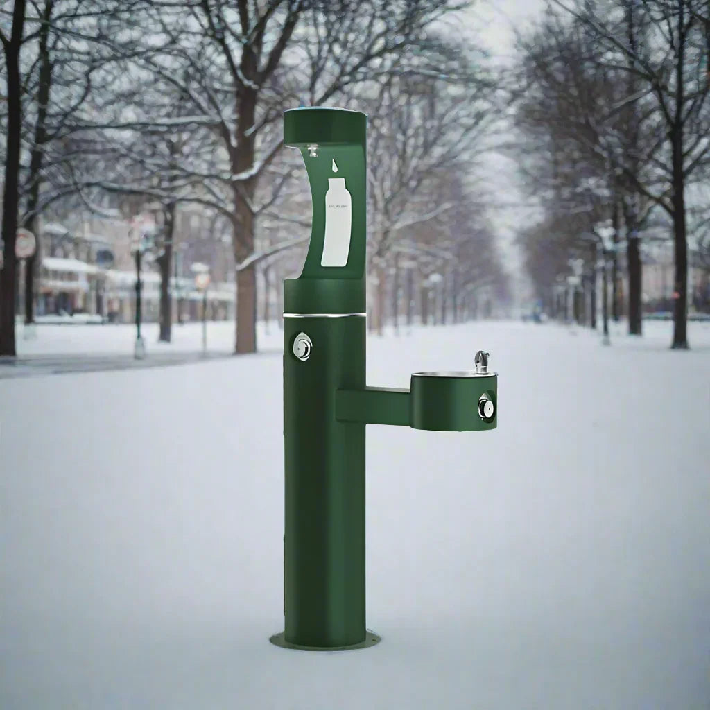 Elkay LK4420BF1UFRKEVG ezH2O® Bi-Level Pedestal Bottle Filling Station, Freeze-Resistant - The Fountain Direct 