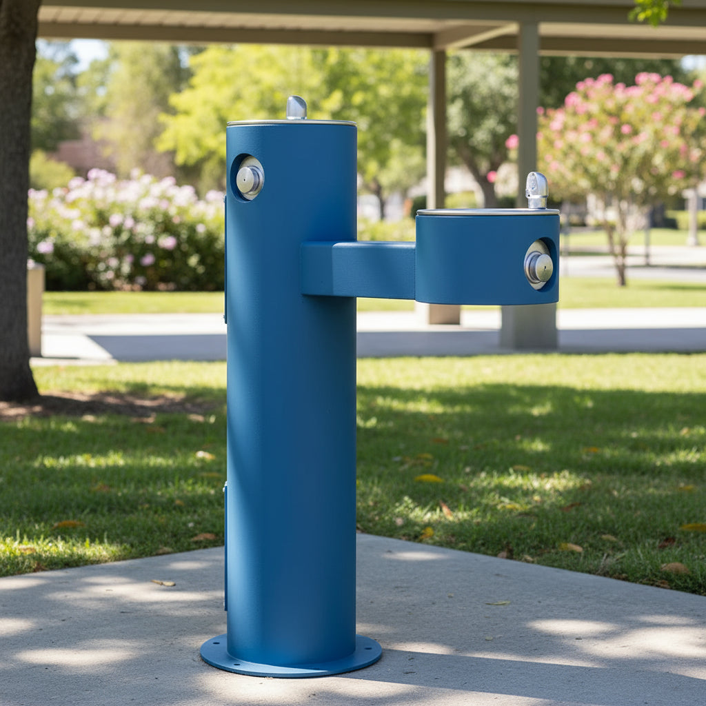 Elkay LK4420EVG Bi-Level Pedestal Drinking Fountain – Non-Filtered, Non-Refrigerated - The Fountain Direct 