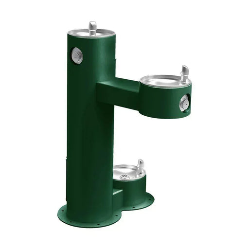 Elkay LK4420DBEVG Outdoor Bi-Level Pedestal Drinking Fountain with Pet Station - The Fountain Direct