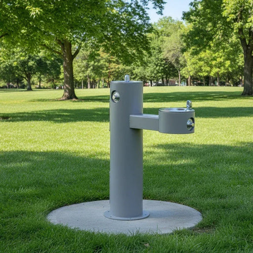 Elkay LK4420FRK Outdoor Bi-Level Pedestal Water Drinking Fountain – ADA Compliant – Freeze-Resistant - The Fountain Direct