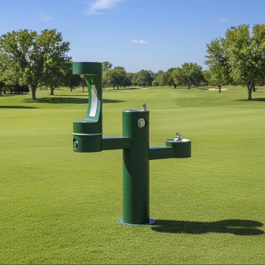 Elkay LK4430BF1MEVG ezH2O® Tri-Level Pedestal Bottle Filling Station, Heavy-Duty - ADA Compliant, - The Fountain Direct