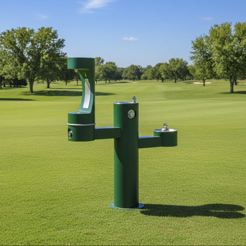 Elkay LK4430BF1MEVG ezH2O® Tri-Level Pedestal Bottle Filling Station, Heavy-Duty - ADA Compliant, - The Fountain Direct 