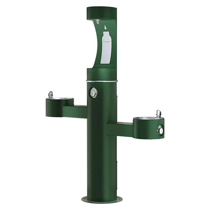 Elkay LK4430BF1UEVG Outdoor ezH2O Tri-Level Pedestal Bottle Filler and Drinking Fountain For Parks - The Fountain Direct