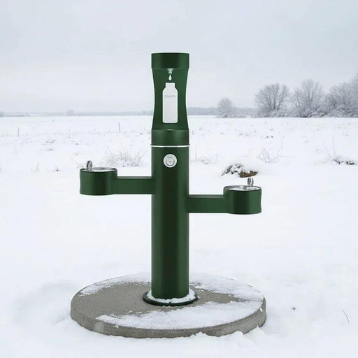 Elkay LK4430BF1UFRKEVG Outdoor Tri-Level Bottle Filling Station – Freeze-Resistant - The Fountain Direct