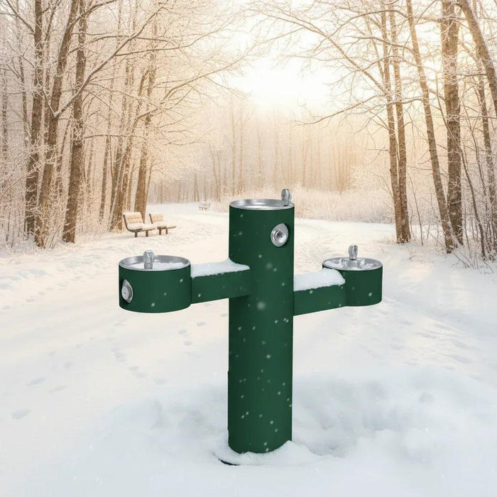 Elkay LK4430FRKEVG Outdoor Tri-Level Pedestal Drinking Fountain -  Freeze-resistant - The Fountain Direct