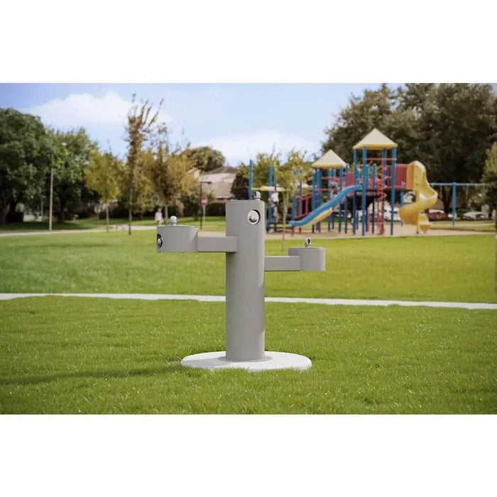 Elkay LK4430EVG Tri-Level Pedestal Drinking Fountain – Non-Filtered, Vandal-Resistant - The Fountain Direct