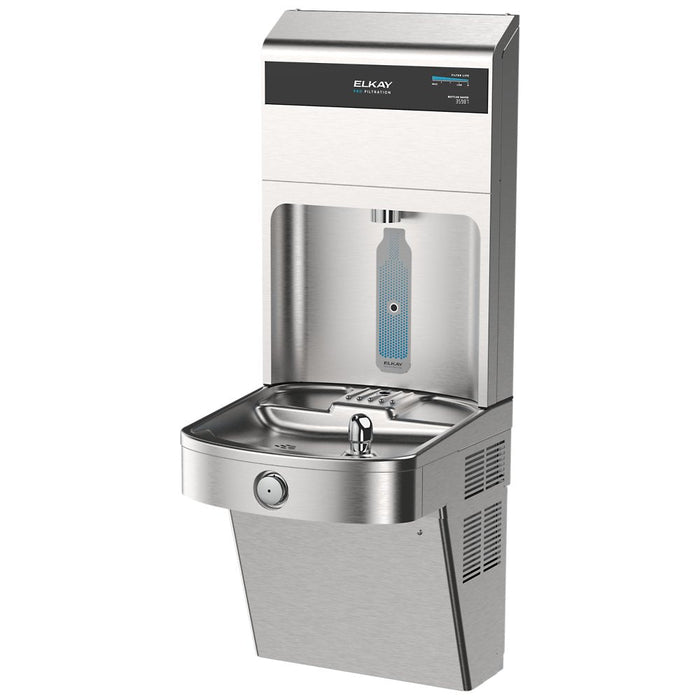 Elkay LVRC8WSPRO-FSR5 Pro Filtration™ Vandal-Resistant Bottle Filling Station & ADA Cooler – Refrigerated, Sediment Prefilter