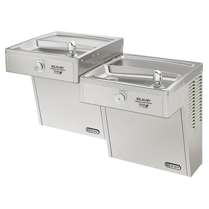 Elkay LVRCGRNTL8C Wall-Mounted Vandal-Resistant Bi-Level Water Cooler – Filtered & Refrigerated - The Fountain Direct