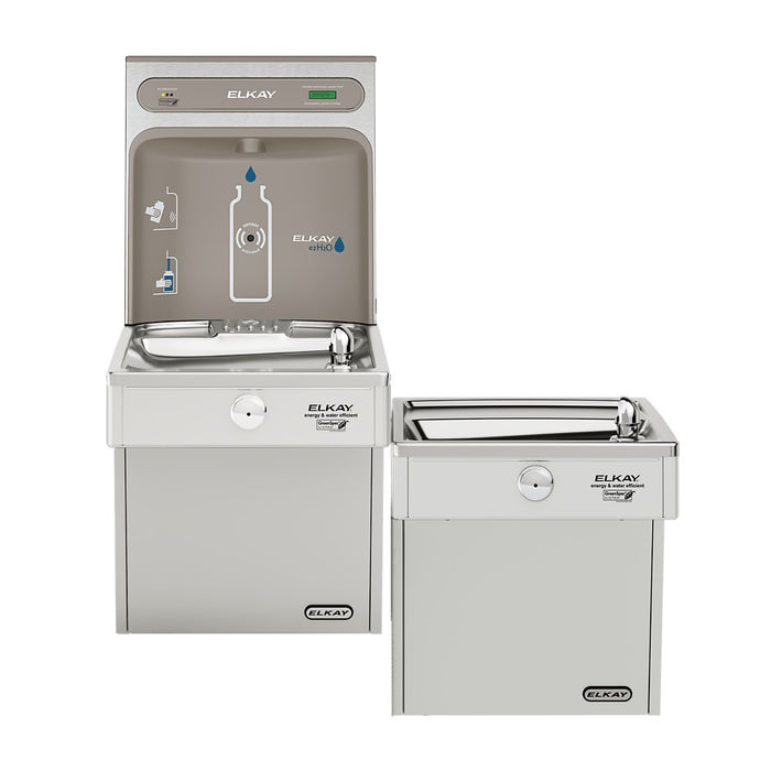 Elkay LVRCGRNTL8WSK Touchless Bottle Filler Station & ADA Drinking Fountain – Filtered, Wall-Mounted, Refrigerated