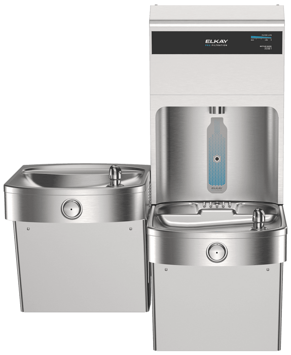 Elkay LVRCTL8WSPRO Pro Filtration™ Vandal-Resistant Bottle Filling Station & Bi-Level ADA Cooler – Refrigerated - The Fountain Direct