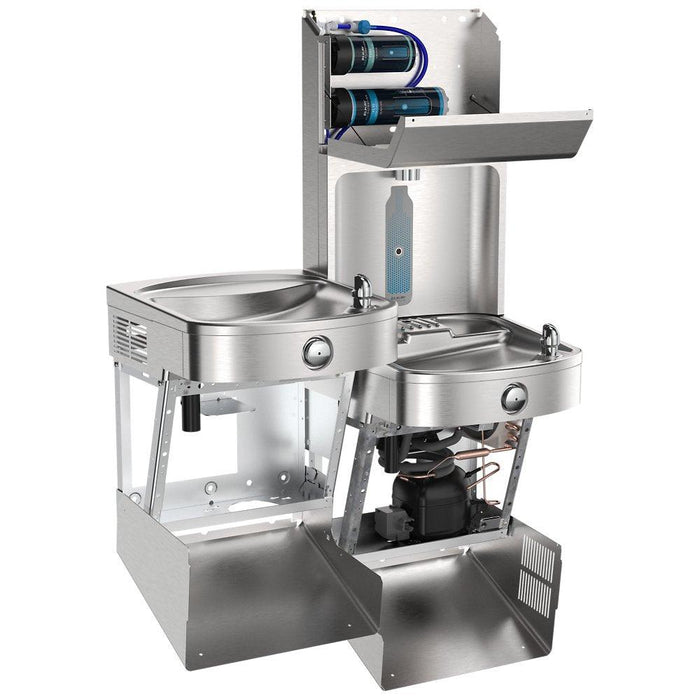 Elkay LVRCTL8WSPRO-FSR5 Pro Filtration™ Vandal-Resistant Bottle Filling Station & Bi-Level ADA Cooler – Refrigerated, Sediment Prefilter - The Fountain Direct