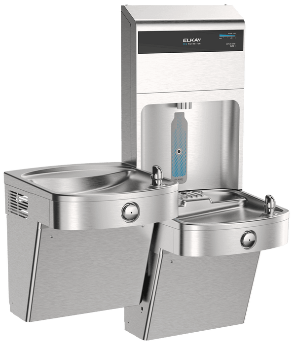 Elkay LVRCTL8WSPRO Pro Filtration™ Vandal-Resistant Bottle Filling Station & Bi-Level ADA Cooler – Refrigerated - The Fountain Direct