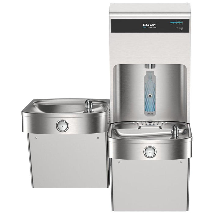 Elkay LVRCTL8WSPRO-UV Pro Filtration™ Vandal-Resistant Bottle Filling Station & Bi-Level ADA Cooler – Refrigerated, UV Protection - The Fountain Direct