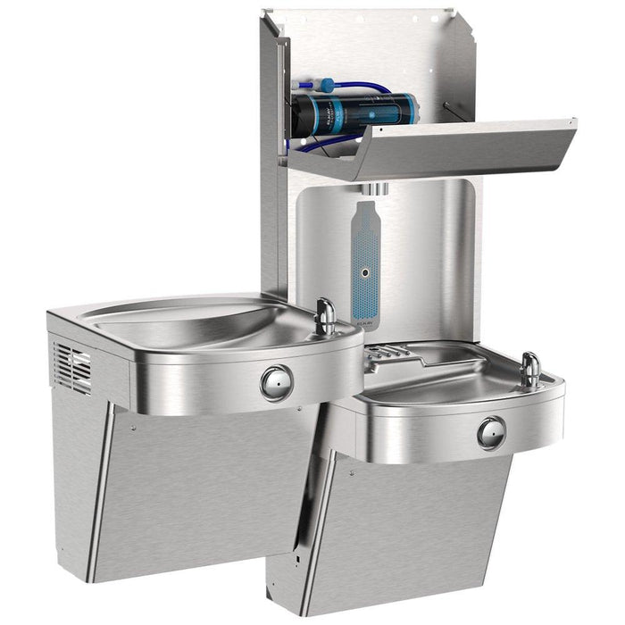 Elkay LVRCTL8WSPRO-UV Pro Filtration™ Vandal-Resistant Bottle Filling Station & Bi-Level ADA Cooler – Refrigerated, UV Protection - The Fountain Direct